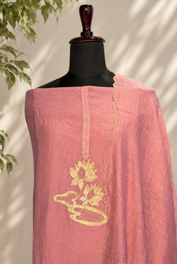 Lilac Crushed Chanderi Set