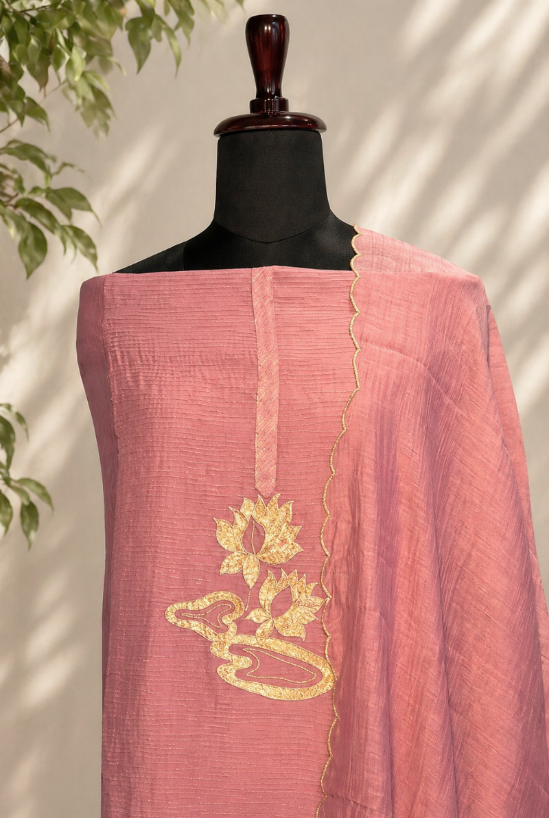 Lilac Crushed Chanderi Set