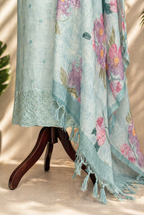 Light Blue Embroidered Jute Set