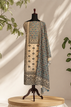 Beige Kantha Sticth Chanderi Set