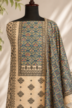 Beige Kantha Sticth Chanderi Set