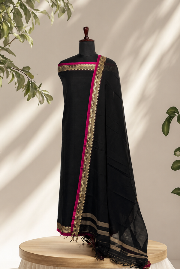 Black Narayanpet Handloom Set