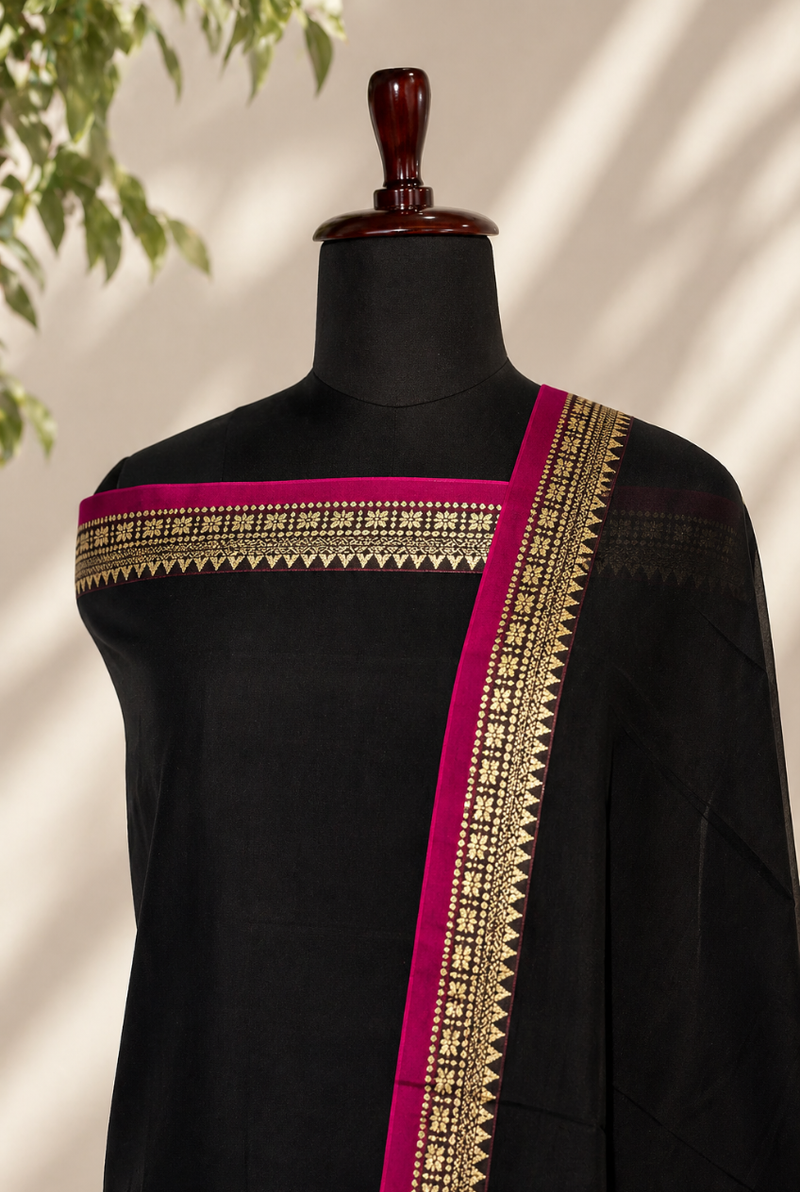 Black Narayanpet Handloom Set