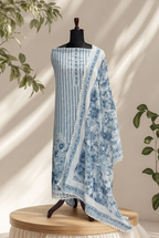 Blue Striped Chanderi Set