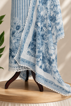 Blue Striped Chanderi Set
