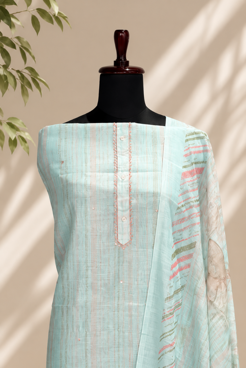 Mint Blossom Printed Set