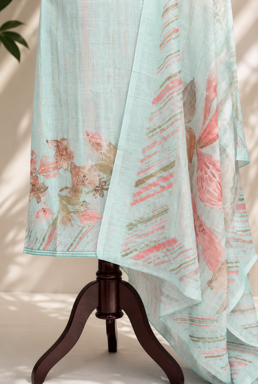 Mint Blossom Printed Set