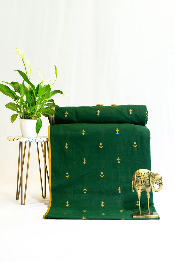 Green Handloom Cotton Fabric