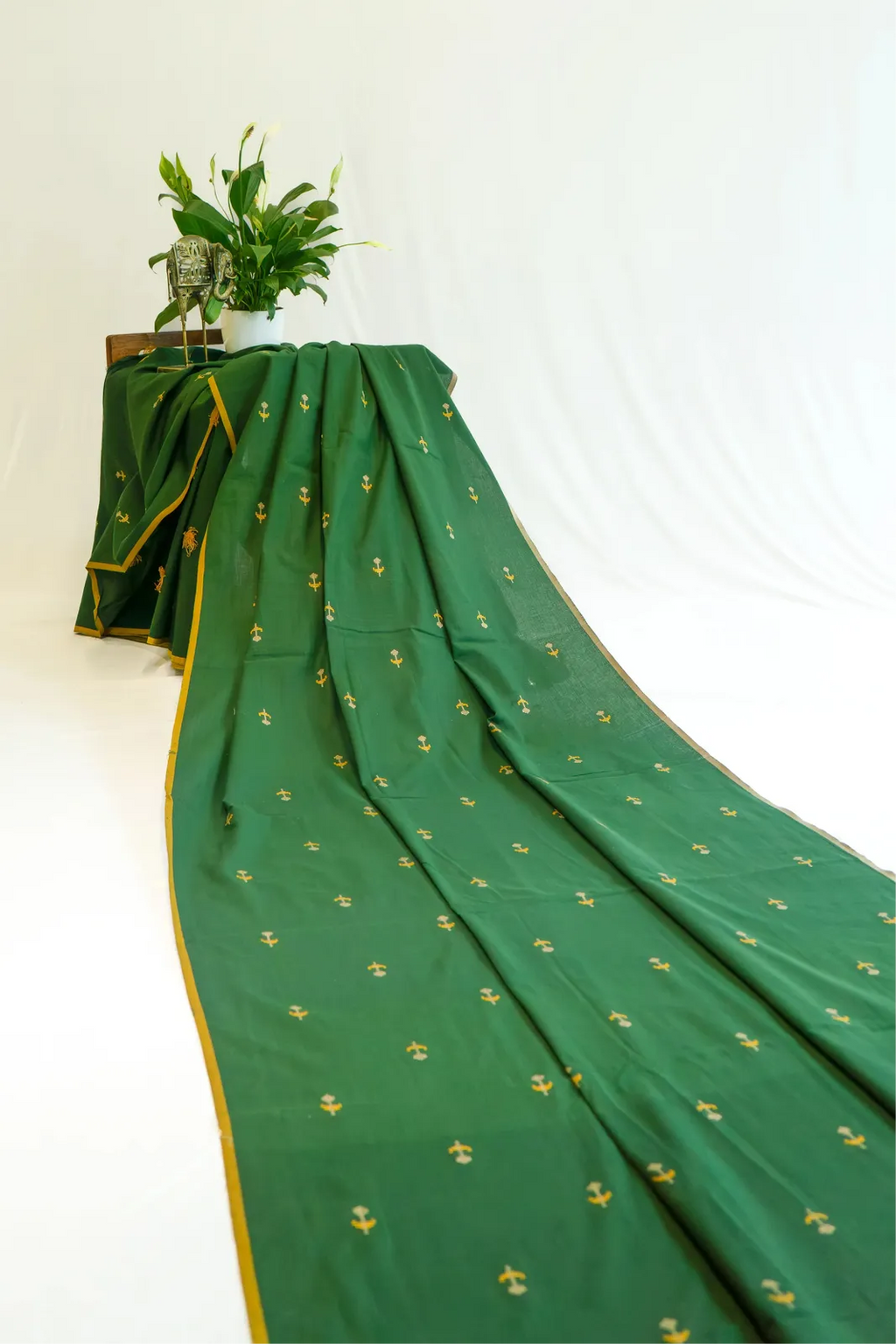 Green Handloom Cotton Fabric