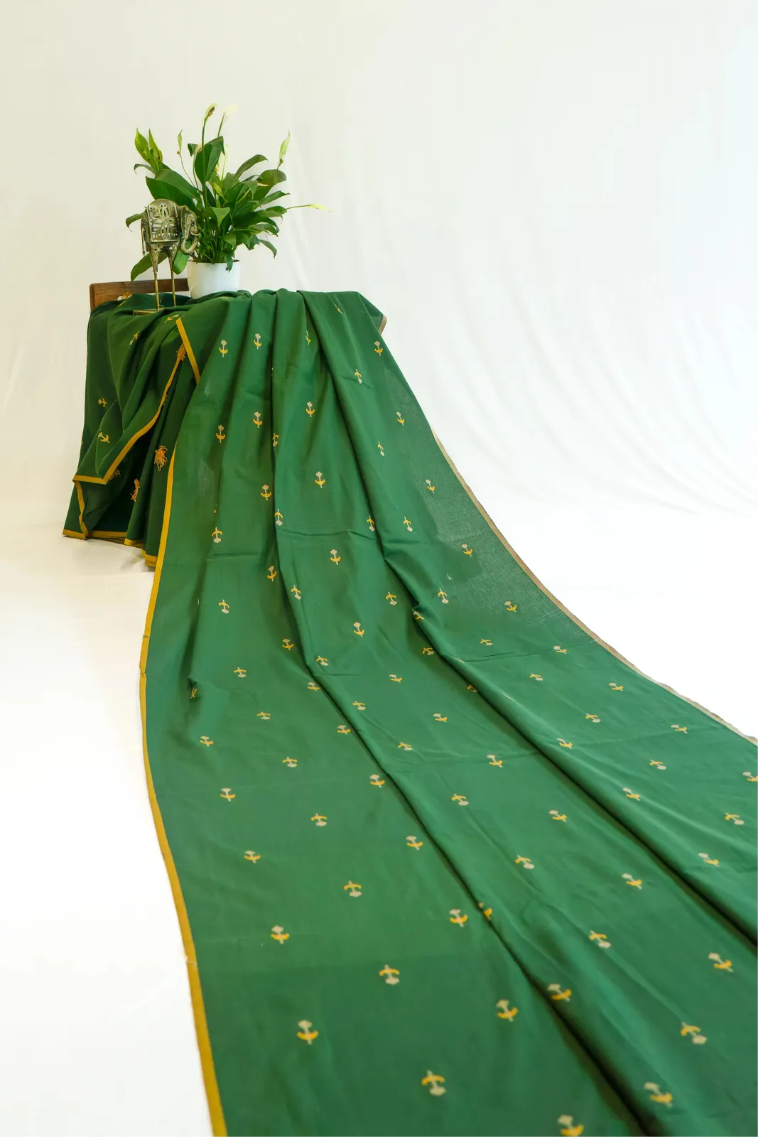 Green Handloom Cotton Fabric