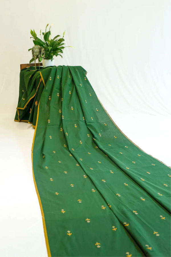 Green Handloom Cotton Fabric