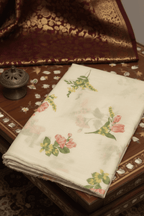 Ivory Floral Mul Chanderi