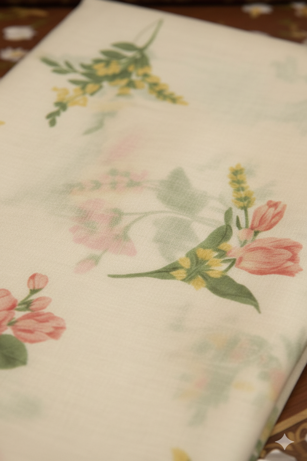 Ivory Floral Mul Chanderi