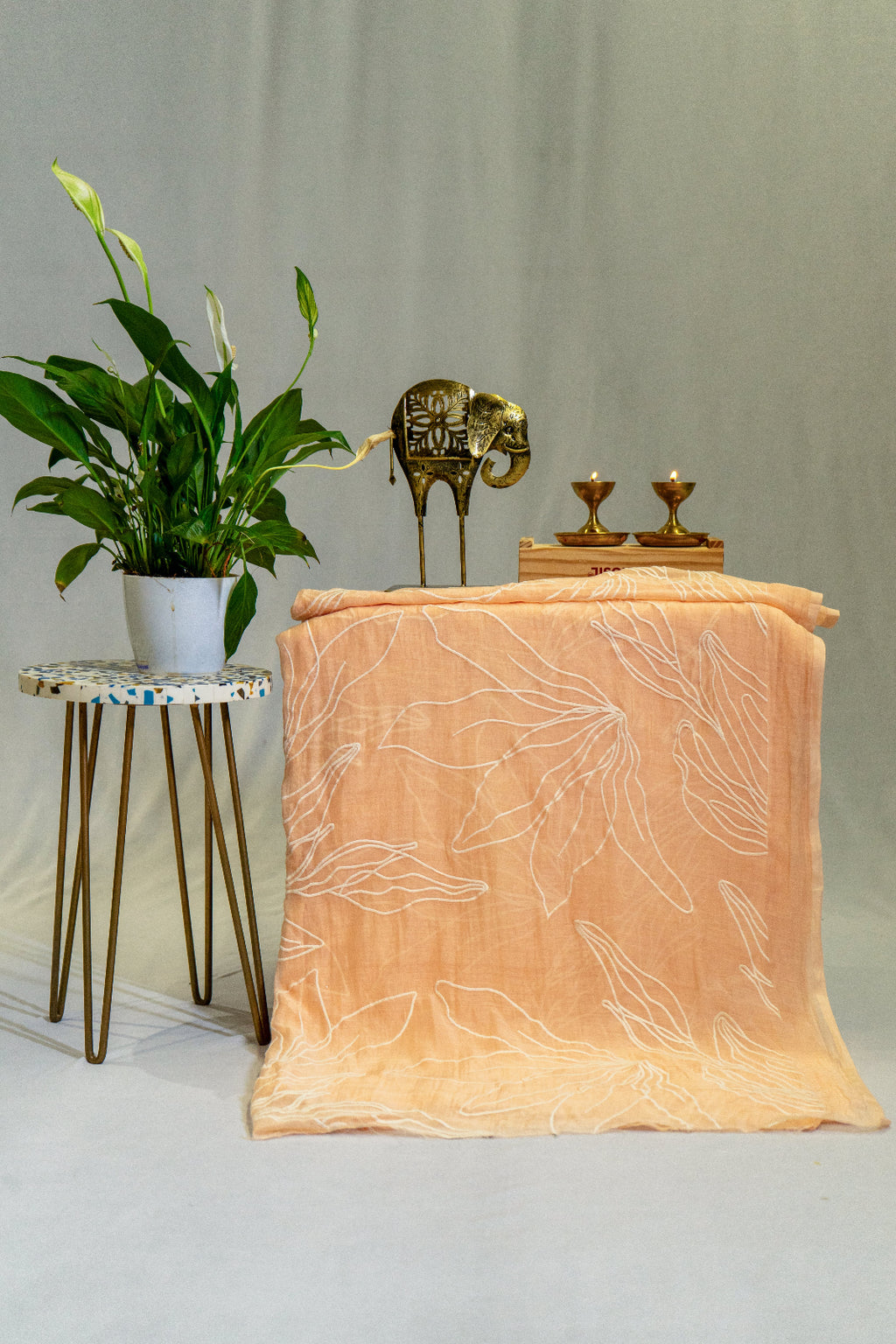 Peach Malai Chanderi