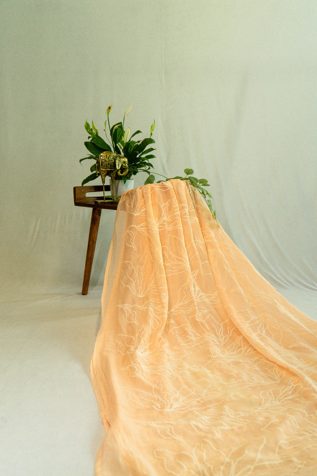 Peach Malai Chanderi