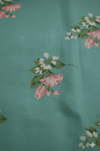 Sea Green Floral Mul Chanderi