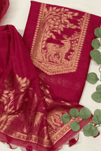 Magenta Pink Cotton silk suit set