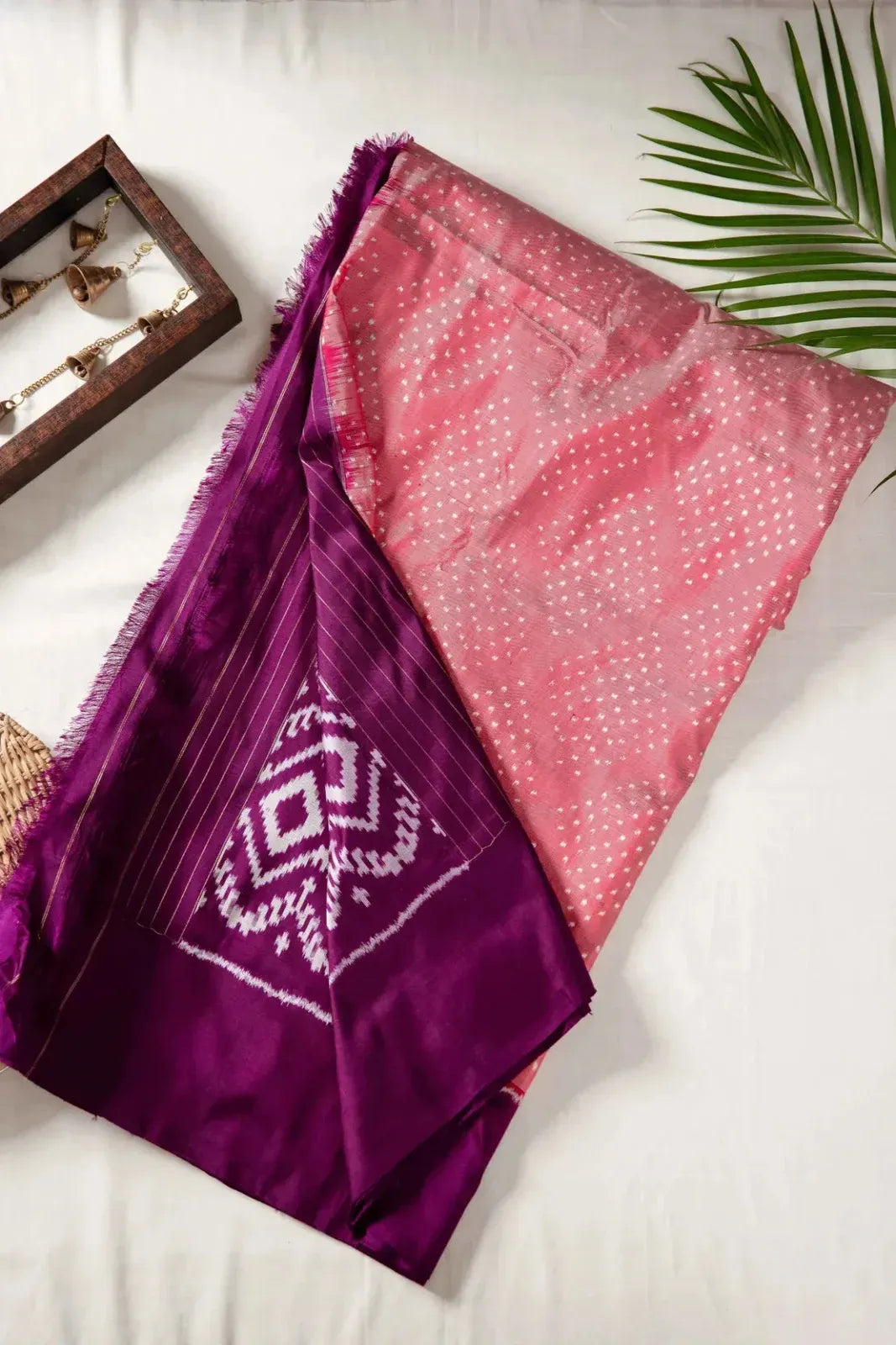 Coral Pink Pochampally Ikat - House of Ameyam