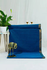 Deep Sea Blue Mangalagiri Cotton