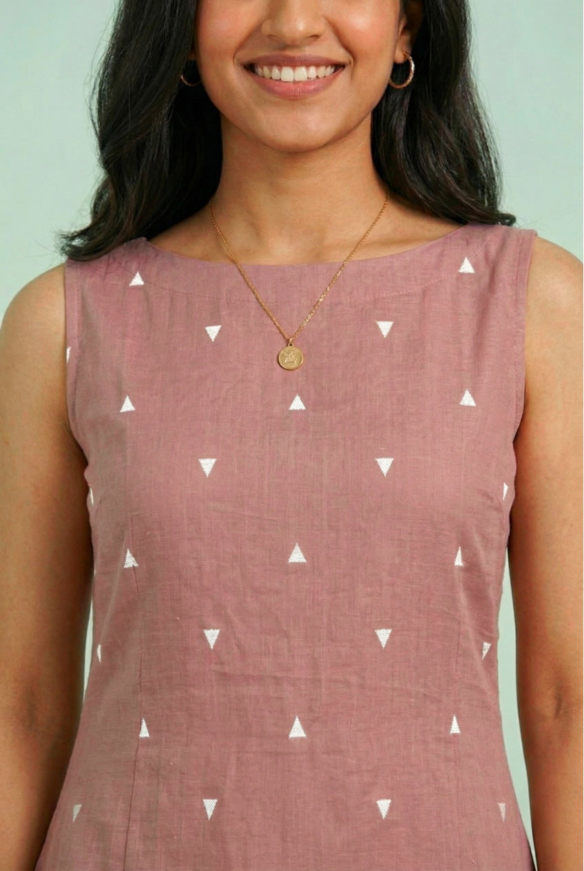 Dusty Pink Malai Chanderi Kurta Set