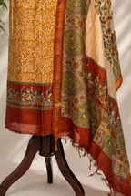 Golden Yellow Maheshwari Set
