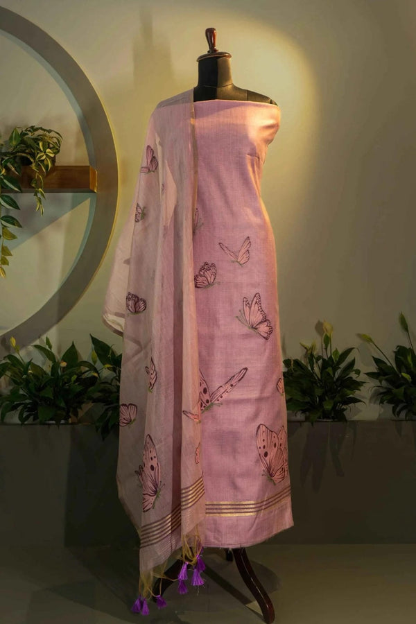 Lavender Jamdani Suit - House of Ameyam