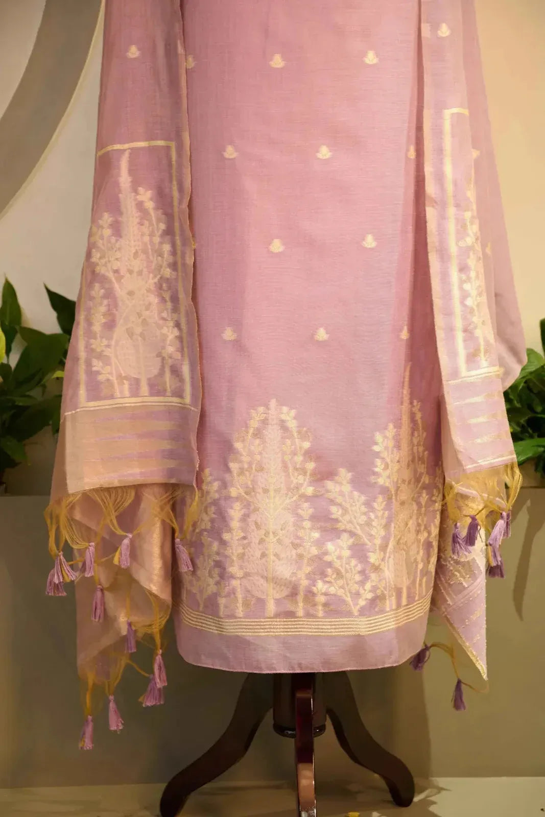 Lavender Jamdani Suit - House of Ameyam