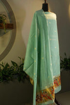 Light Blue Jamdani Suit Set - House of Ameyam