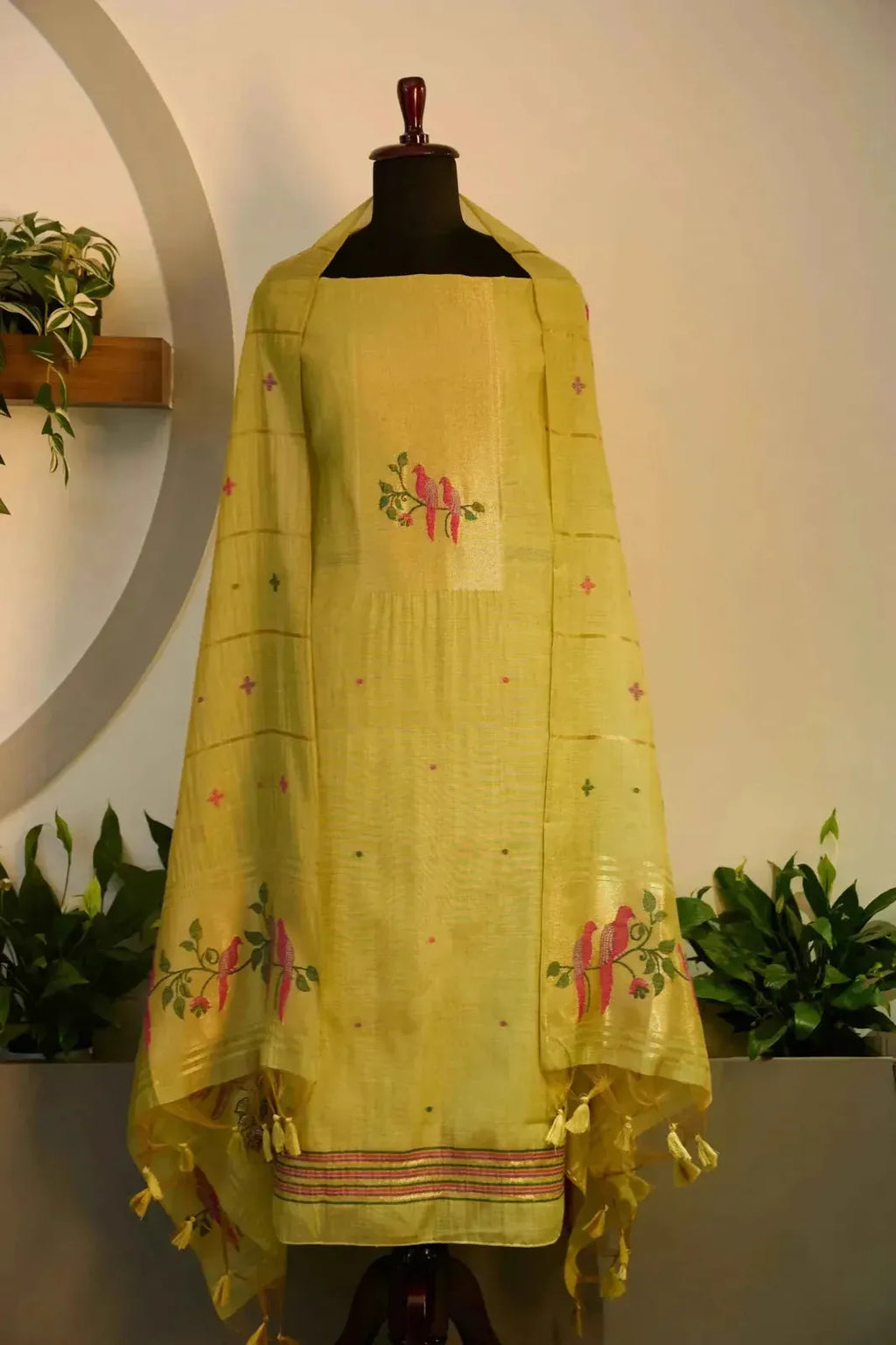 Mint Green Jamdani Suit - House of Ameyam