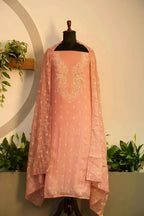 Peach Threadwork Suit - House of Ameyam
