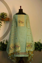 Powder Blue Jamdani Suit - House of Ameyam