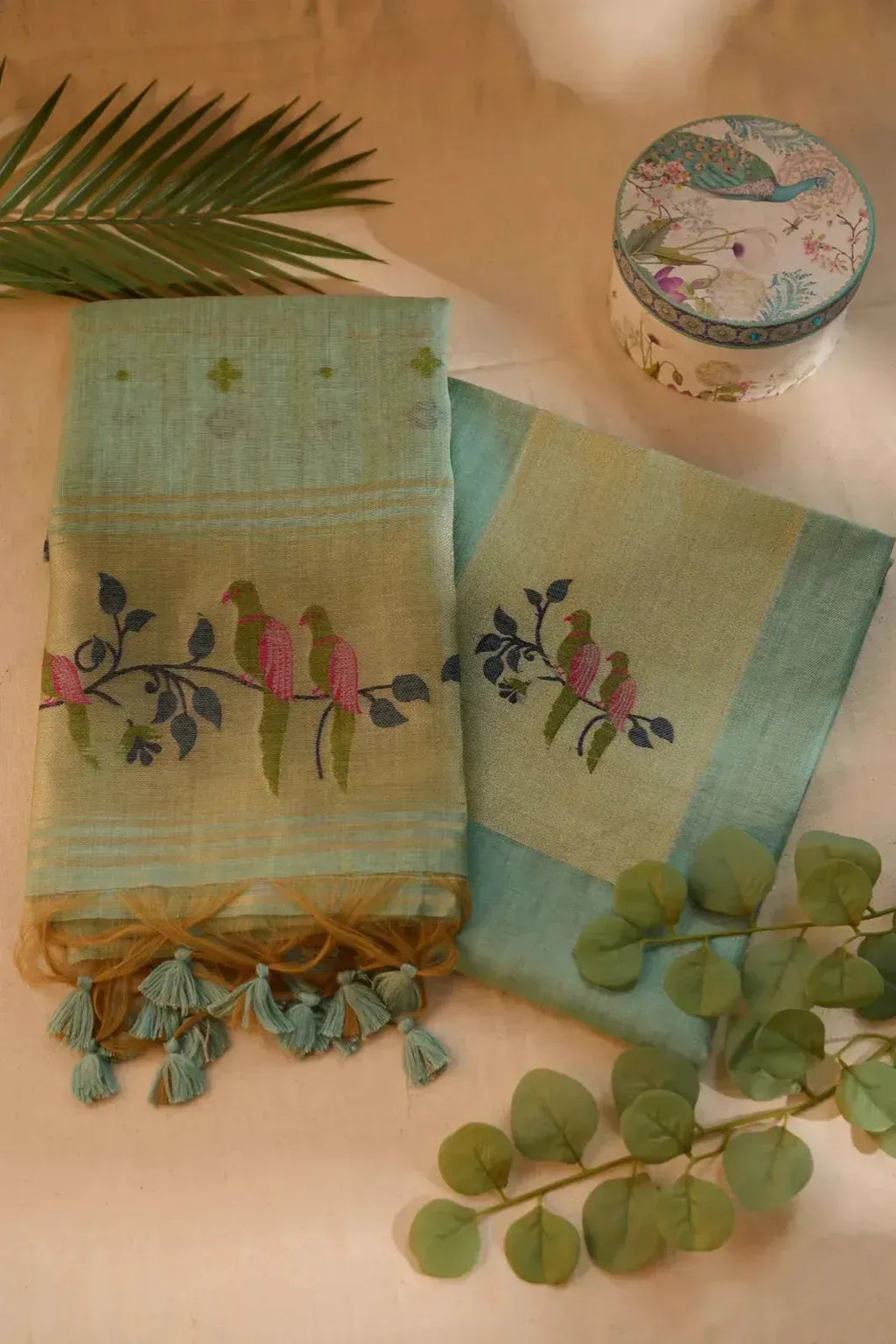 Powder Blue Jamdani Suit - House of Ameyam