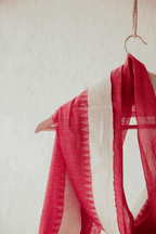 Red Handwoven Dupatta - House of Ameyam