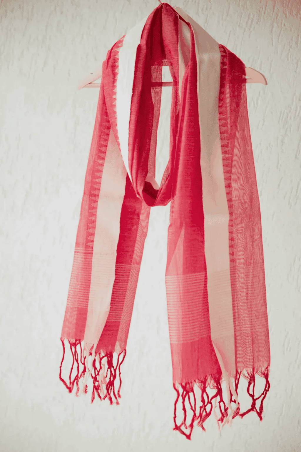 Red Handwoven Dupatta - House of Ameyam
