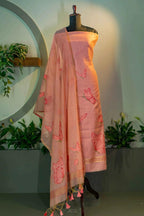 Soft Pink Mul Chanderi - House of Ameyam